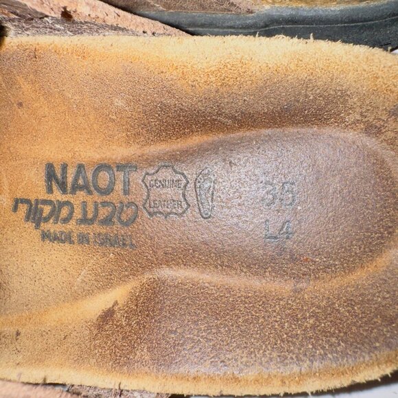 Naot Women's Brown Leather Strappy Toe Loop Slip On Slide Sandals size EUR 35 - Picture 5 of 9